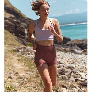 39. FREE PEOPLE | Good Karma Running Shorts in Nutmeg